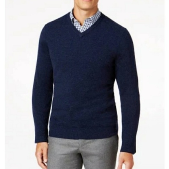 Club Room Other - Club Room Navy 100% Cashmere V-Neck Sweater
